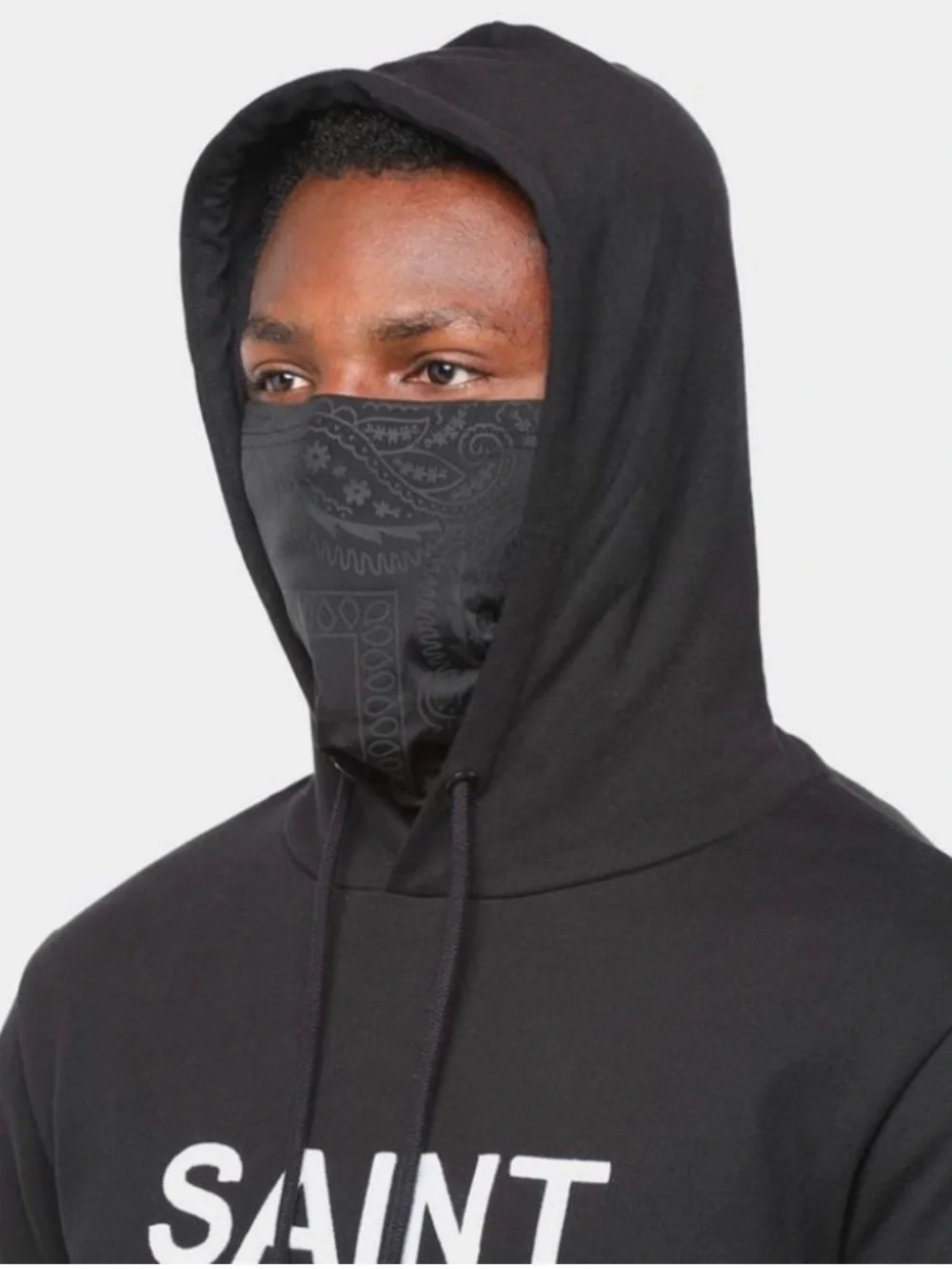 Saint Morta Black Snood Gator Mask Bandana  Cold Protection Skiing Snow NWT